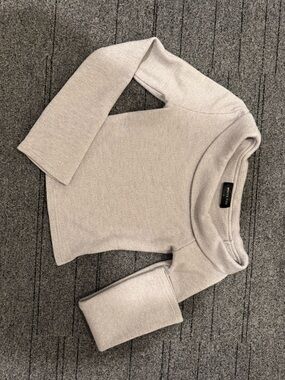 White Fox Boutique Off-Shoulder Ribbed Sweater